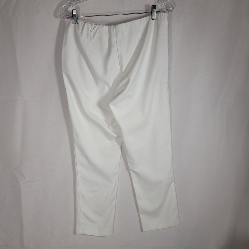 J. Jill White Cropped Ankle Pants Side Zip Pockets Women's 10 Petite Smooth Fit - Picture 10 of 10